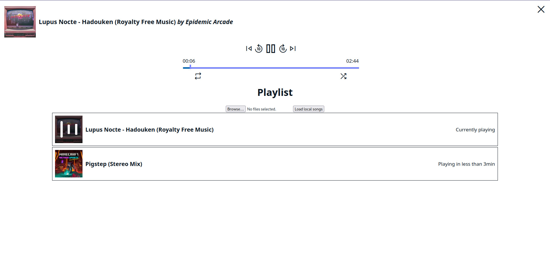 MusicPlayer UI