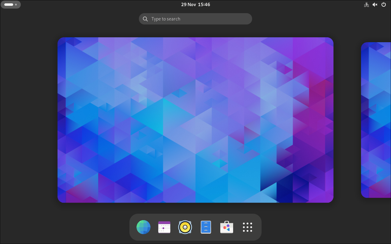 GNOME Activities Screen
